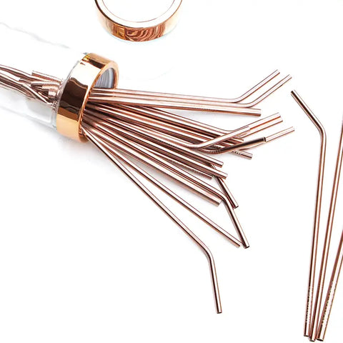 Rose Gold Stainless Steel Straw | 10.5-inch bent straw