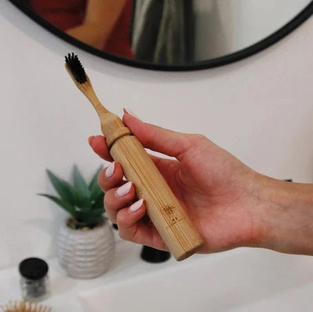 All-in-one Bamboo Travel Toothbrush with Replaceable Head