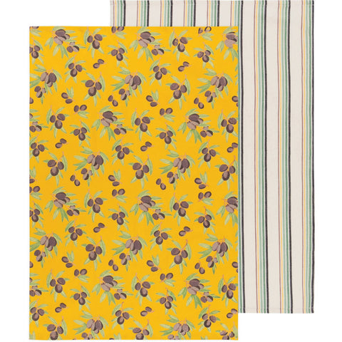 100% Cotton Mediterranean Olive Dishtowels | Set of 2