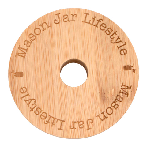 Bamboo Straw Hole Tumbler Lid for Mason Jars