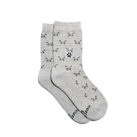Kids Socks that Save Cats | Grey Kitties