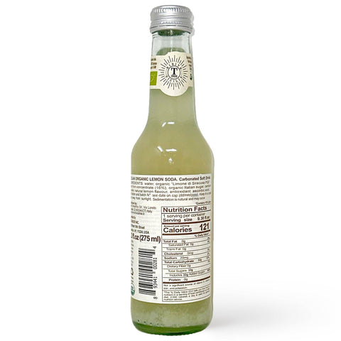 Tomarchio Organic Sicilian Lemon Soda, 4 x 9.3 Fl Oz (275ml) – Italian Sparkling Fruit Juice Drink