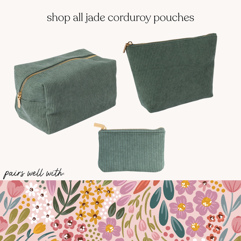 Jade Corduroy Coin Pouch
