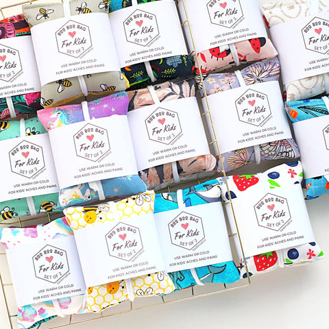 Boo Boo Bag For Kids ⋆ Eco-Friendly Hot/Cold Rice Pack (Assorted Patterns) | 2pc