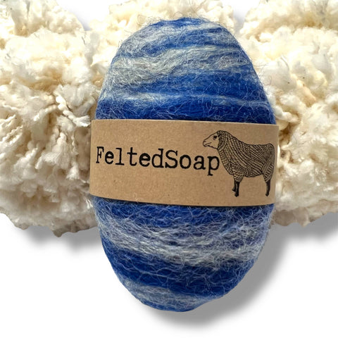 Felted Soap | BLUE & WHITE