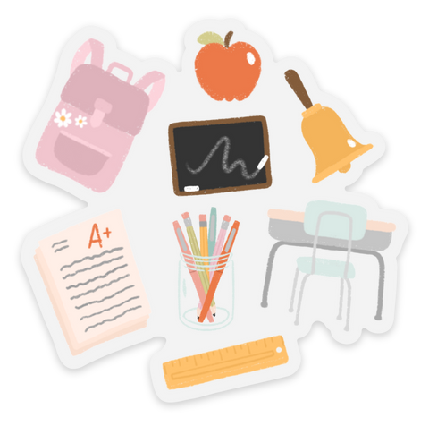 Clear Teacher Illustrations Sticker 3x3 in.