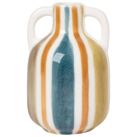 Rustic Stripe Porcelain Ceramic Bud Vase