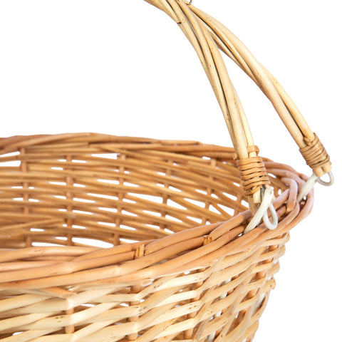 Oval White Willow Market Drop Handle Basket