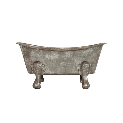 Clawfoot Silver Bathtub Mini Planter Metal Soap Dish