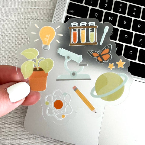 Waterproof Reusable Sticker | Clear Science Teacher