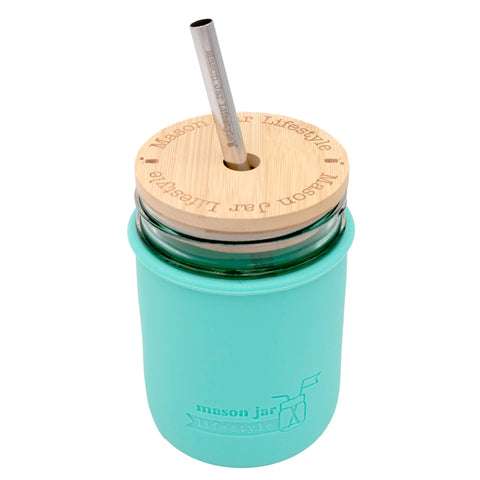 Bamboo Straw Hole Tumbler Lid for Mason Jars