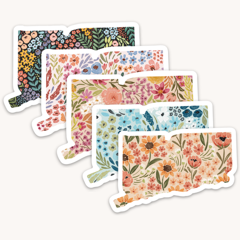 Connecticut State Floral Sticker 2.5x2.75in