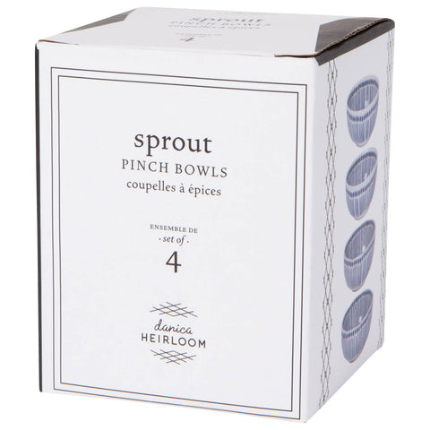 Sprout Stamped Pinch Bowls Set of 4
