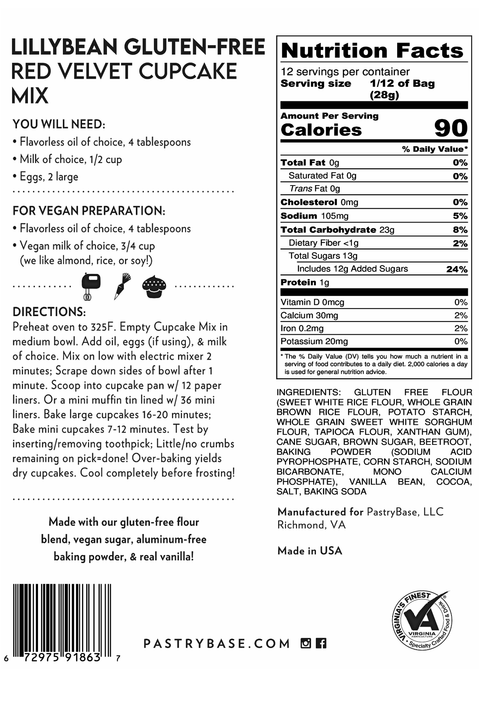 Red Velvet Cupcake Mix - Vegan & Gluten Free