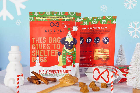 GivePet Pugly Sweater Party Holiday Dog Treat | 6 oz.