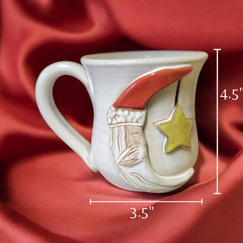Hand Thrown & Hand Painted Santa Moon Mug
