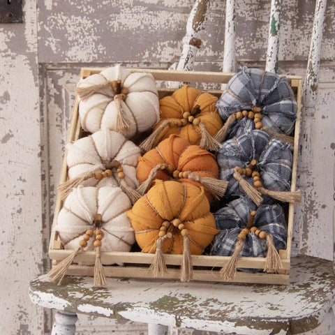 Fabric Pumpkins With Bead Tassel | 1 Piece