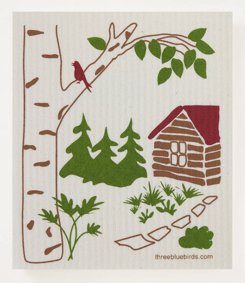 Summer Cabin Swedish Dishcloth