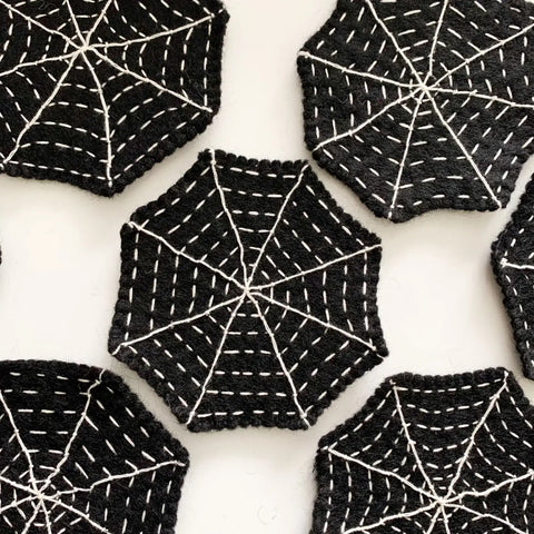 Black & White Felt Spider Web