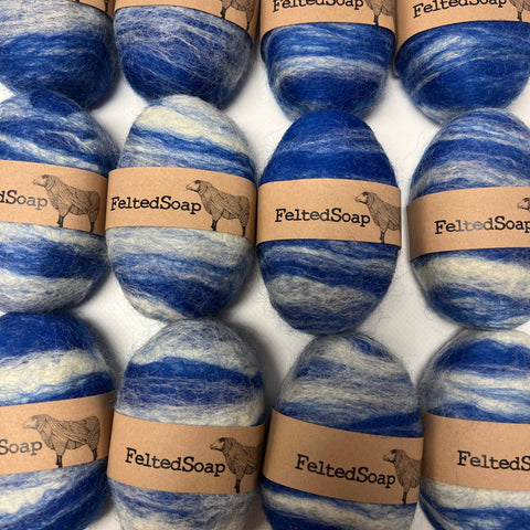 Felted Soap | BLUE & WHITE