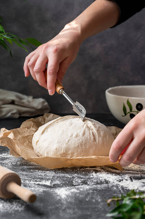 Stainless Steel Bread Lame With Wooden Handle | 15 Blades included