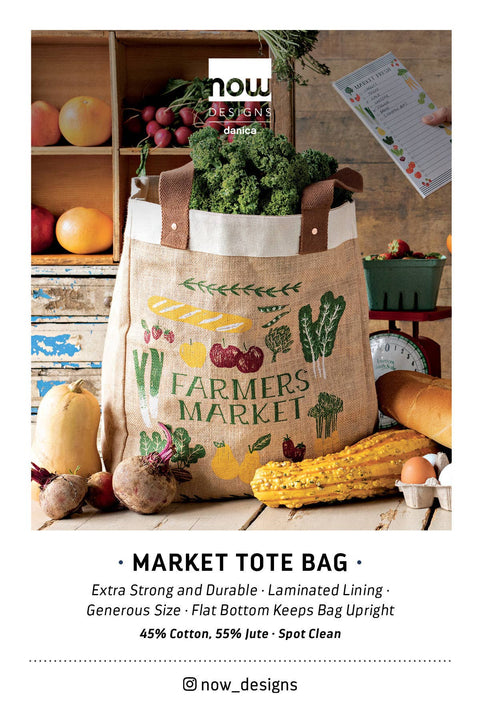 Farmers Market Large Burlap Market Tote