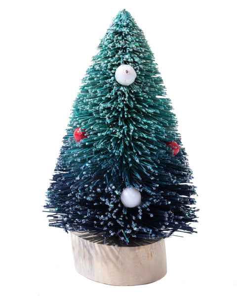 Blue Bottle Brush Tree with Beads