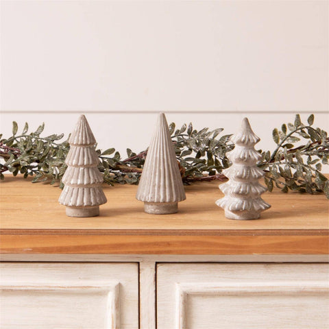 Mini Cement Christmas Trees | Set of 3