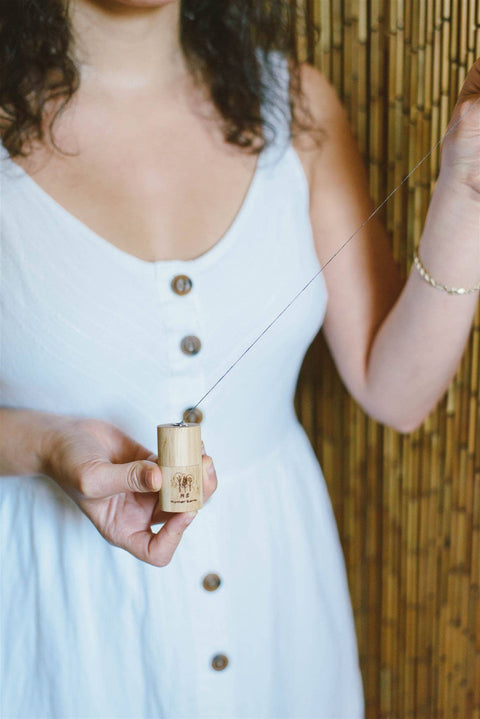 Vegan Eco Dental Floss- Refillable Bamboo Container