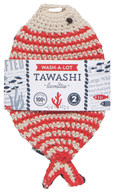 Little Fish Tawashi Crocheted Dishcloth/Scrubbie | Set of 2