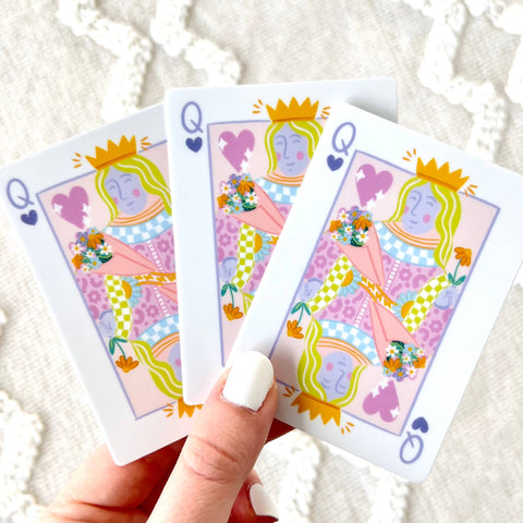 Queen Card Sticker, 3.25x2.5in