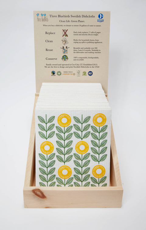 Cool Cat on Grey Swedish Dishcloth