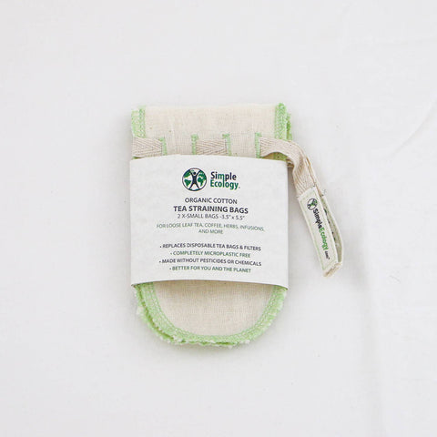 Microplastic - Free Organic Cotton Tea Straining Bags l Set of 2
