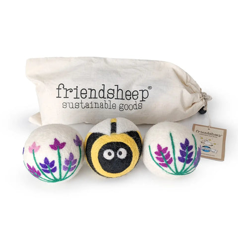 Lavender Fields Set of 3 Eco Dryer Balls - Bee