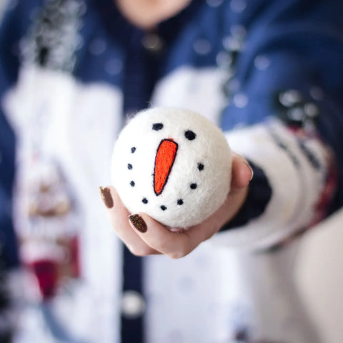 Vintage Holidays Set of 3 Eco Dryer Balls - Snowman BLUE