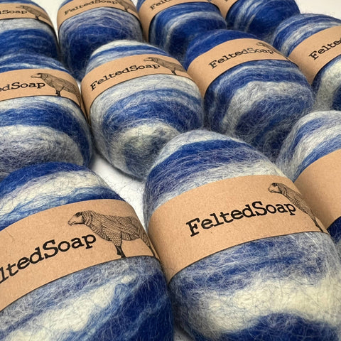Felted Soap | BLUE & WHITE