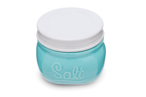 Mason Jar Salt Cellar - Blue Ceramic |8-Ounce