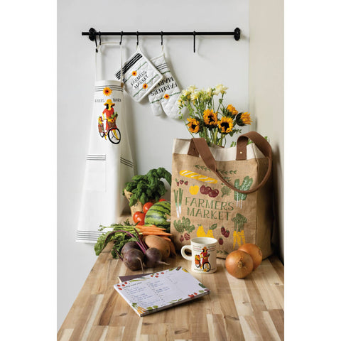 Farmers Market Large Burlap Market Tote