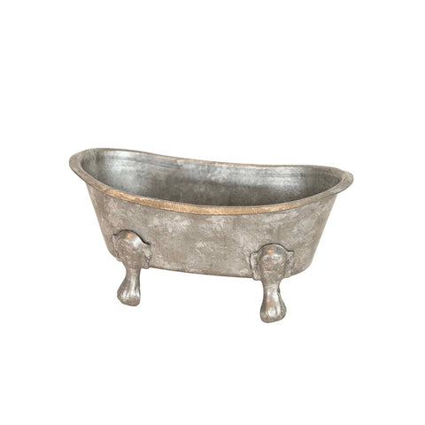 Clawfoot Silver Bathtub Metal Soap Dish/Planter