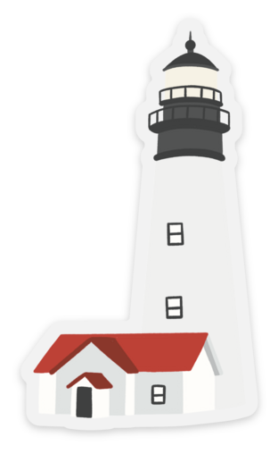 Removable Waterproof Sticker | Clear Lighthouse
