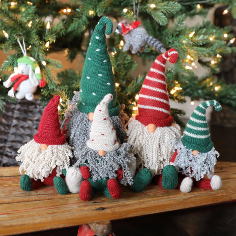 Handmade, Fair Trade 8" Sitting Holiday Gnomes