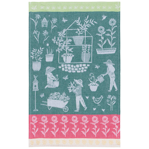 100% Cotton Green Thumb Jacquard Dishtowel