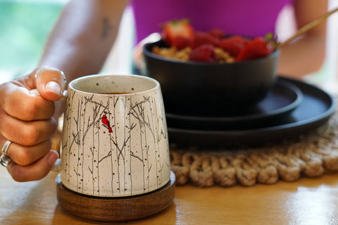 Cardinal In The Grove Stonewear Mug