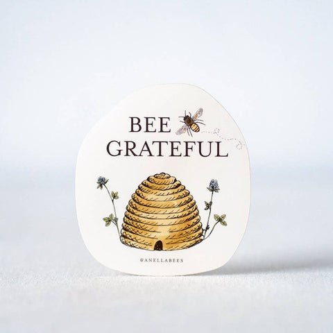 Waterproof Sticker | Pollinator Honeybee "Bee Grateful"