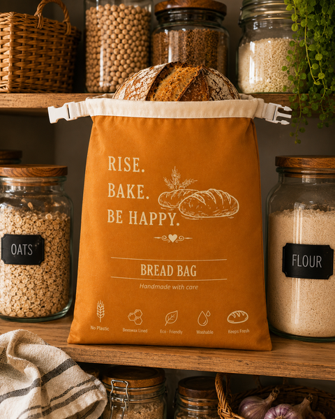 Beeswax-Lined Bread Bag | Rise. Bake. Be Happy