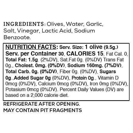 Garlic Stuffed Green Olives | 10 oz