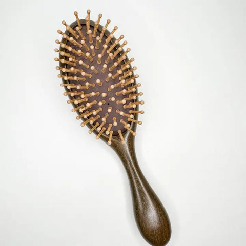 Natural Sandalwood Hair Brush with Bamboo Bristles