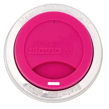 Silicone Drinking Lid with Stainless Steel Band for Jars