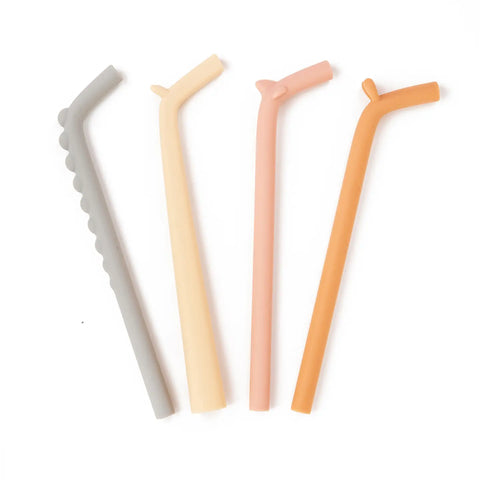 Reusable Silicone Straws For Kids Animal Shapes Nordic Style