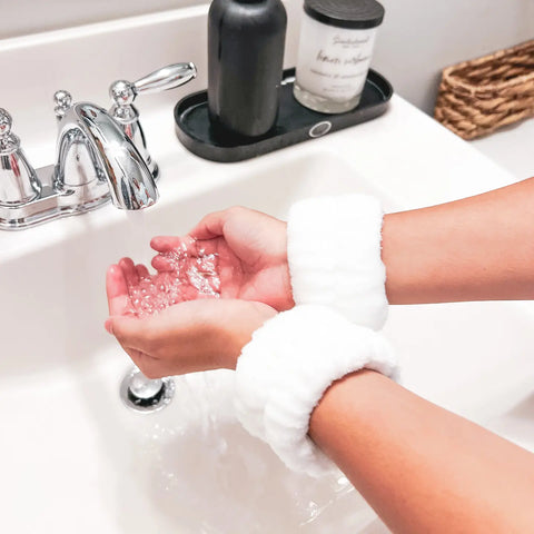 Spa Wrist Washband Set, Face Washing Scrunchie Towel Pair